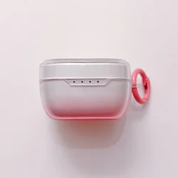 Transparent Gradient Silicone Earphone Case with Hook - Soft TPU Cover for Lenovo XT62 (Pink)