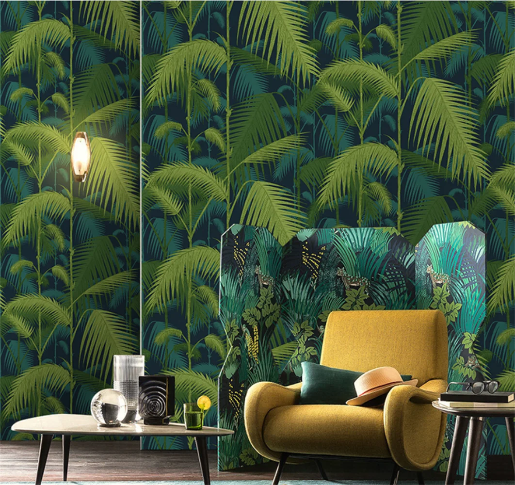 papel de parede tropical rainforest southeast asia greenery palm tree leaves wallpaper papel adhesivo para muebles 3d wall paper