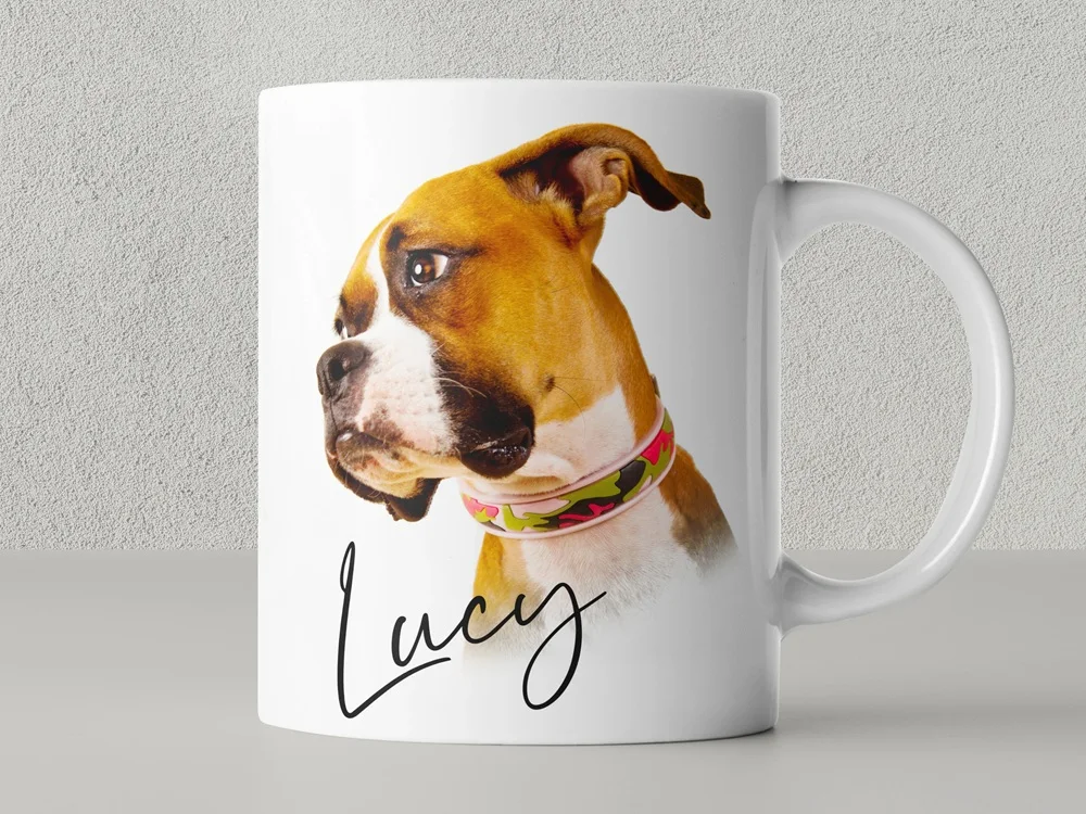 Benutzerdefinierte Haustier Foto Keramik Tasse personalisierte Trinkgeschirr Haustier Portrait Name Text Memorial Kaffeetasse Geschenk für Haustierliebhaber – Detail 7