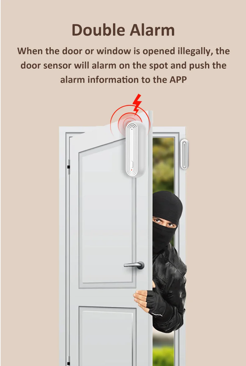 Tuya Smart WiFi Door Window Alarm Sensor Smart Home Open Closed Detectors Wifi H