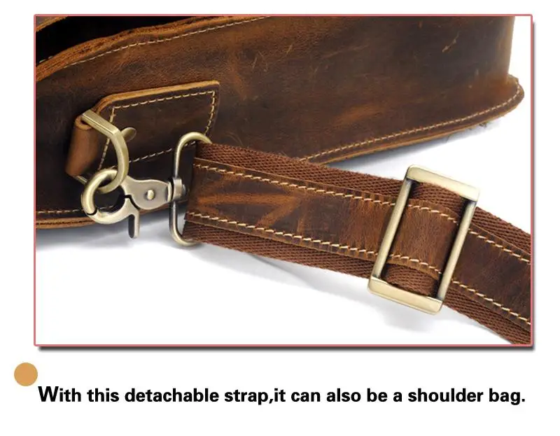Crazy Horse Cowhide Leather Briefcase