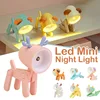 LED Night Light Mini Folding Desk Lamp Cute Pet Lights Dog Deer Portable Night Light Student Living Room Decor Gift 1