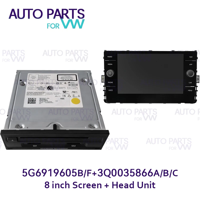Originale 8 Pollici 5 G6919605/A/B/F Touch Screen Vetro Mib Display Head Unit Muslimah/B/C Per Vw Golf 7 7.5 Mk7 Passat B8 Polo Mk6