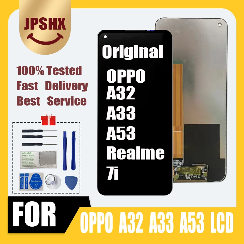 

6.5" Original For Oppo A32 A33 LCD For Oppo A53 A53S Lcd Display Touch Screen Digitizer For Realme 7i Realme C17 LCD Replacement