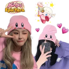 Star Kirby Embroidered Knitted Hat Warm Pullover Cold Hat Hip-hop Wool Hat Female Cartoon Animation Creative Fashion New Gift