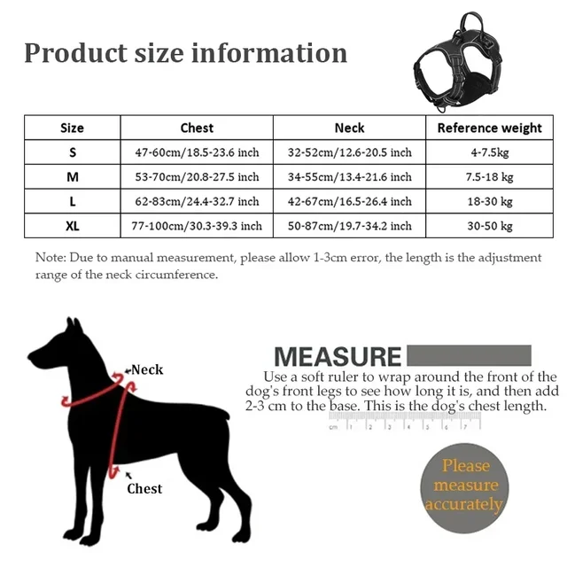 Adjustable Nylon Dog Harness Vest Reflective Soft Breathable No Pull Dog Harness Pet Harness Leash For Small Large Dogs 5