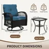 3 Pieces Patio Furniture Set, Outdoor Wicker Patio Chairs with Thick Cushions and Glass Coffee Table, Modern Conversation Set 2
