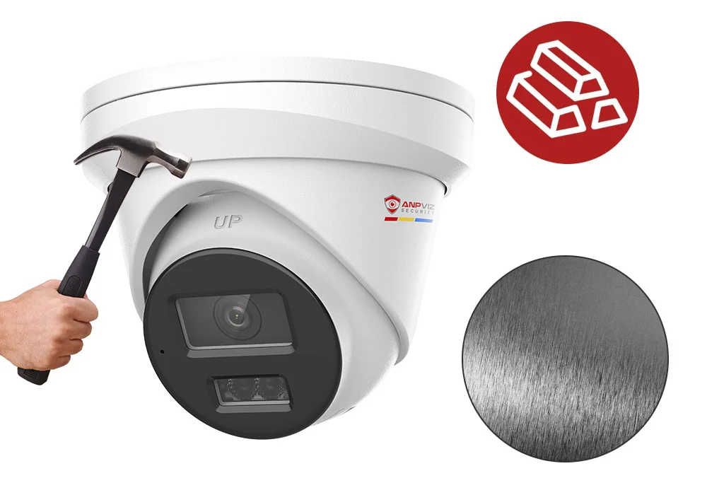A weatherproof outdoor surveillance camera with POE installation.