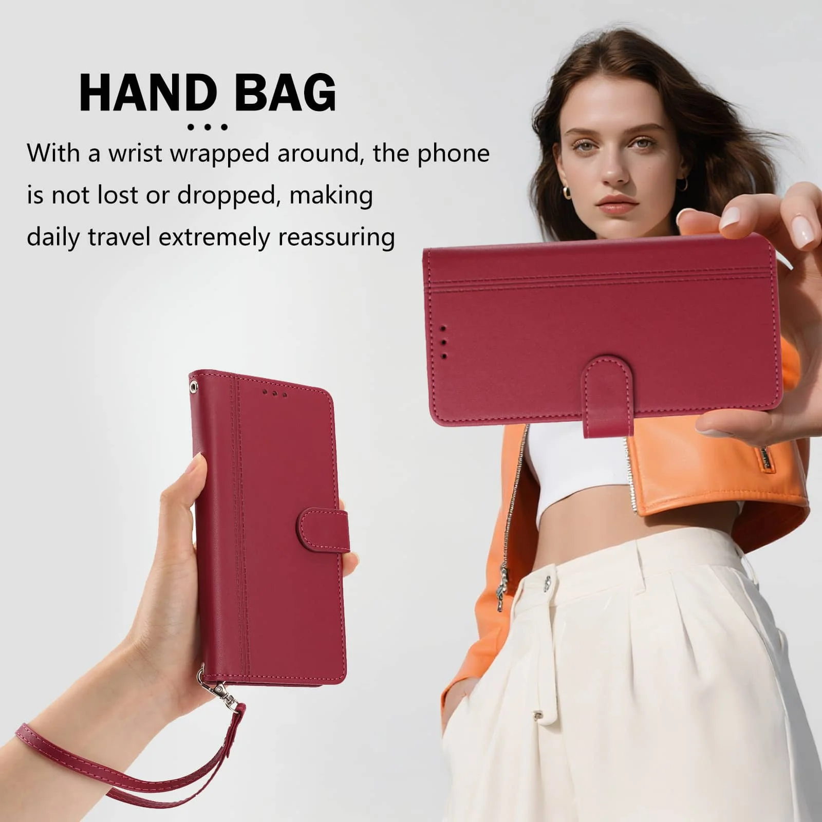Slim Flip Magnetic Clasp Wallet Case with Enhanced Protection