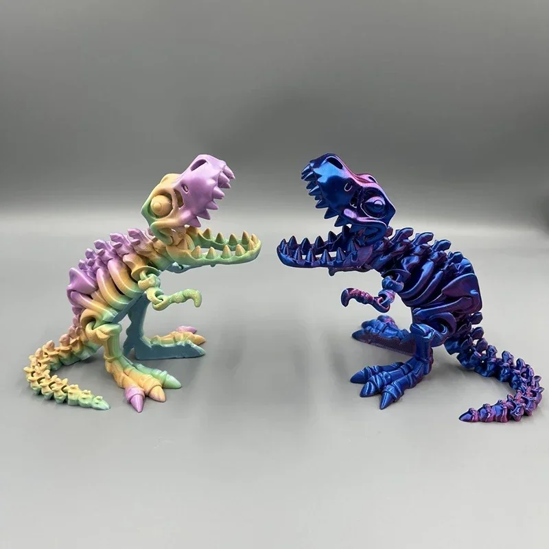2025 Dragon Movable Joint Decoration Toy Can Stand Big-mouth Dinosaur Model Tyrannosaurus Rex Fossil Dragon 3D Printing Skull