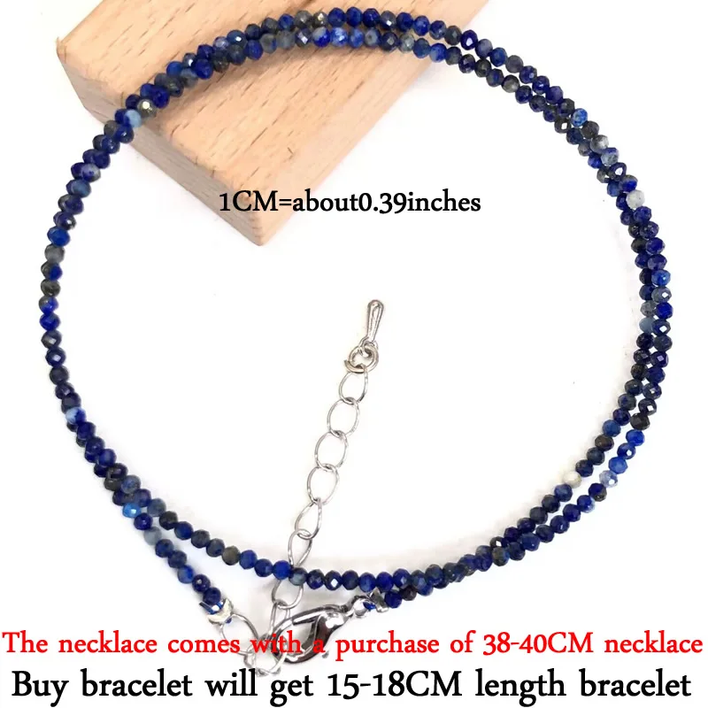 Choker Con Perline Di Lapislazzoli Blu Naturali 3mm - Collana Portafortuna Guarigione Donna - Foto 4