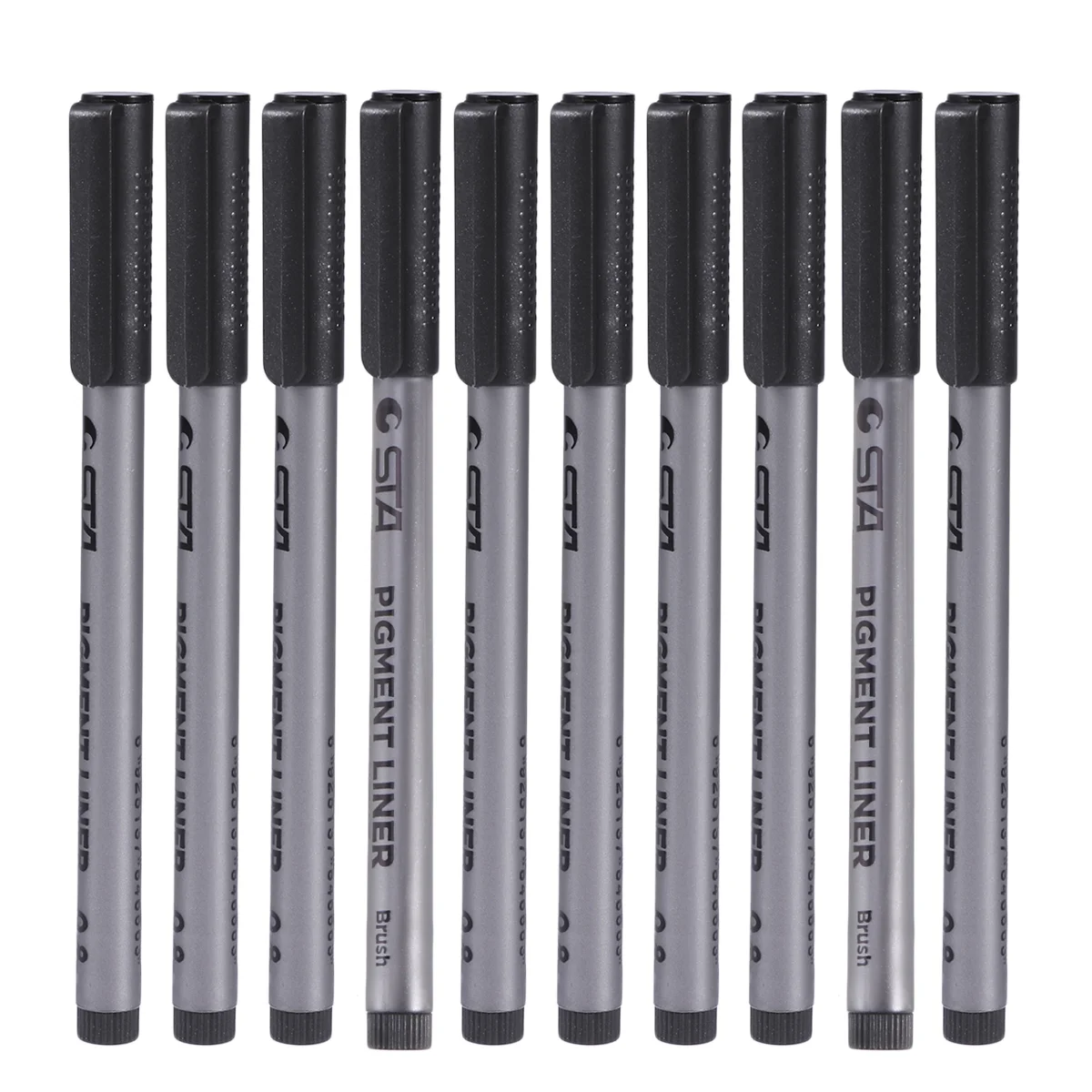 

9pcs Water Based Brush Markers Different Size Pigment Liner Triangular Pens for Supplies Stationery