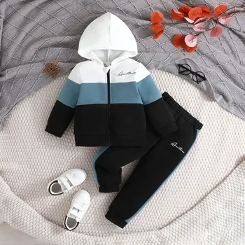 Boys Colorblock Hoodie Suit 1