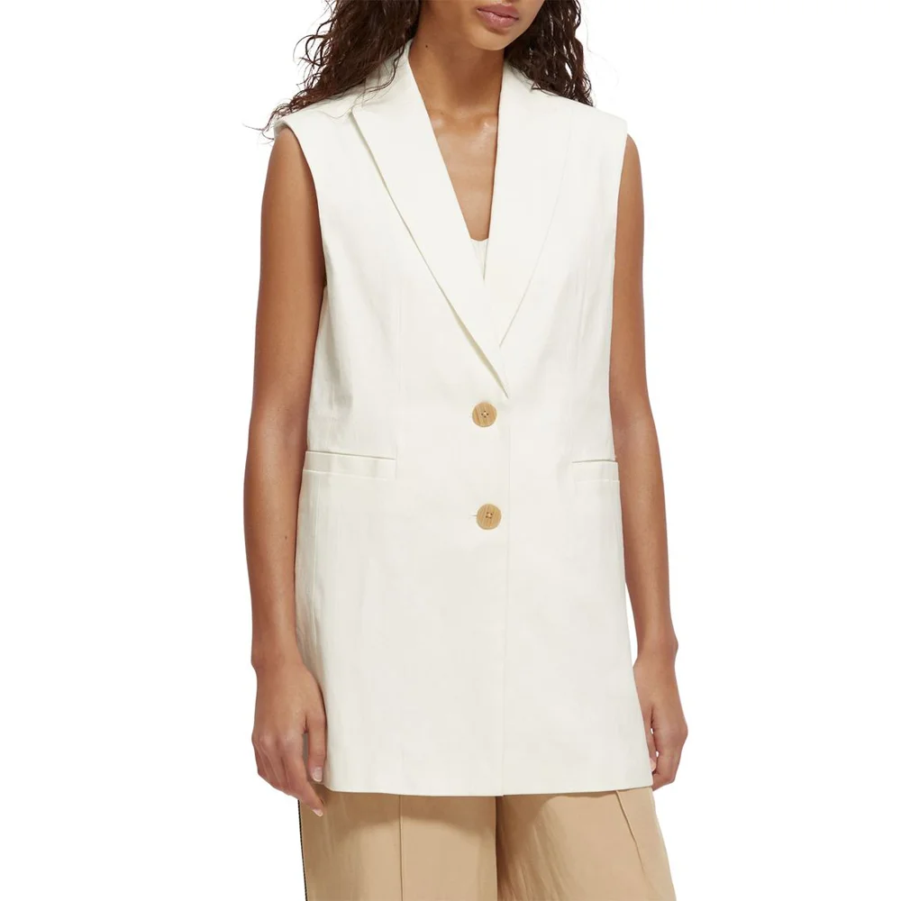 Flat Collar Vests for Women Sleeveless Jacket Long Loose Single Breasted Waistcoat Casual Clothes Coats Jackets Women's Clothing
