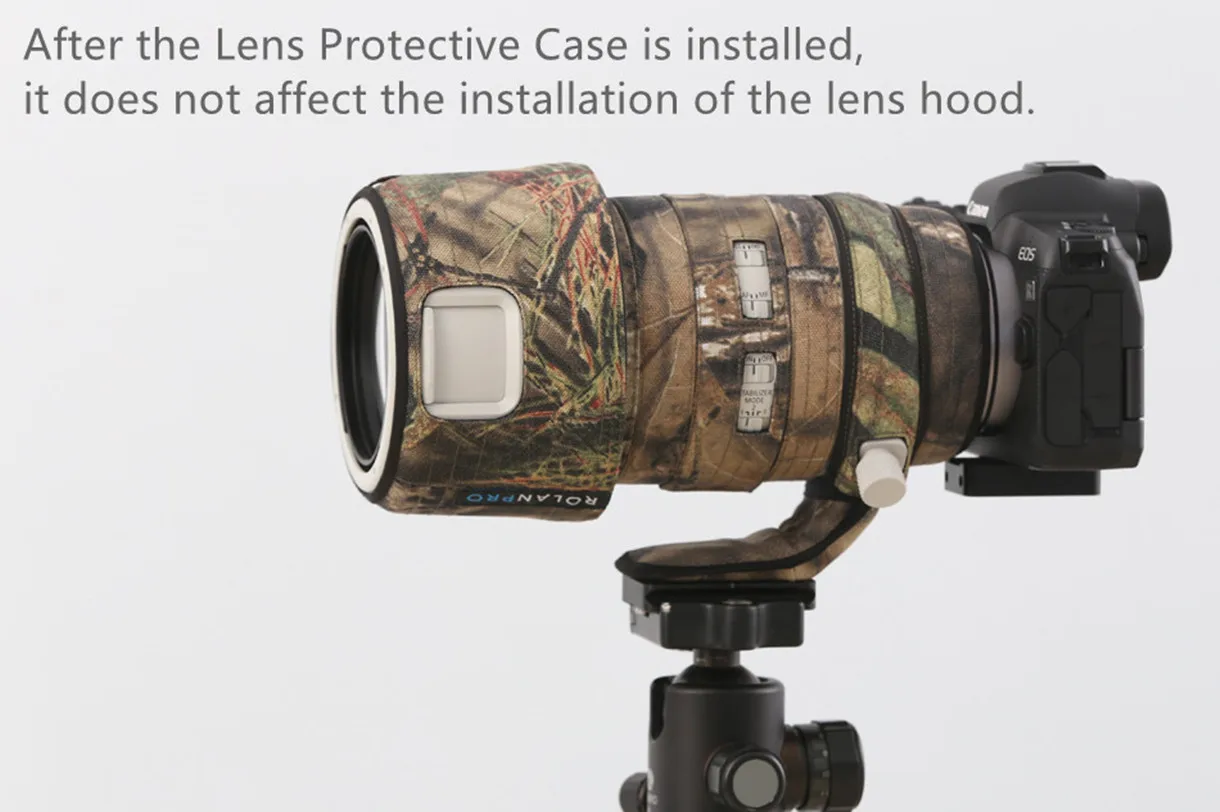 ROLANPRO Waterproof Lens Coat For Canon RF 100-500mm F/4.5-7.1 L IS USM Camouflage Rain Cover Lens Protective Sleeve Guns images - 6
