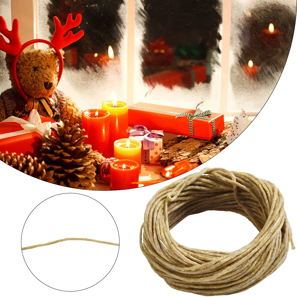 1Pcs Roll Beeswax Wicks Organic Hemps Wicks 33 FT Well Coated Natural Beeswax For Candle Making Handicraft Production Materials