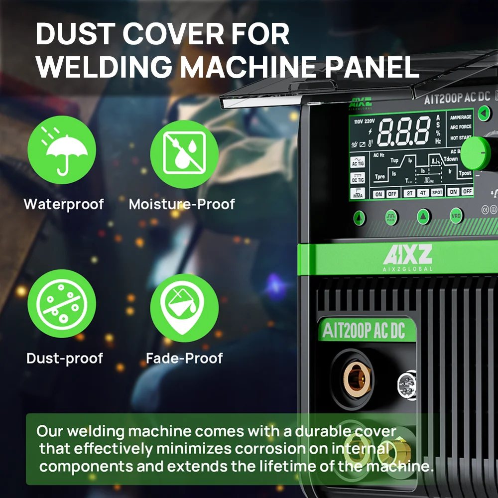AIXZ HF TIG Welding Machine 200A AIT200P AC DC Welder With Pulse 5 in 1 IGBT Inverter ARC Stick Welder Spot TIG Aluminum Welder 5