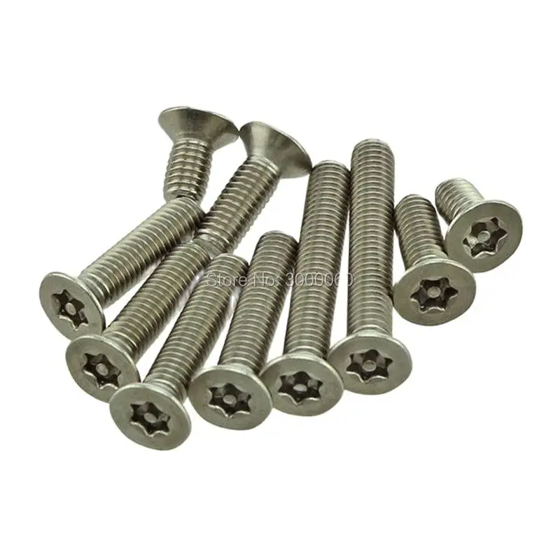 

M3 Stainless Steel 304 Flat Head Pin Torx Security Safety Anti Theft Screw 100pcs/Lot