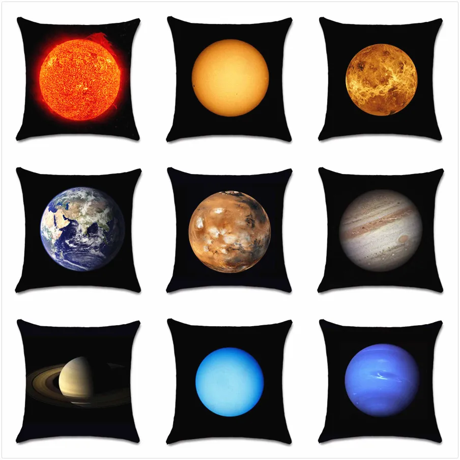 

Customizable Sofa Home Friends Gift Pillowcase Eight Planets of The Solar System Children's Printed Cushion Cover