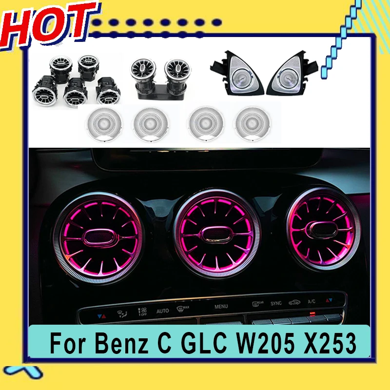 

Interior Ambient Light For Mercedes-Benz C/GLC Class Coupe W205 C43 C63 X253 Automotive Trim LED Air Vents 3D Tweeter Speaker