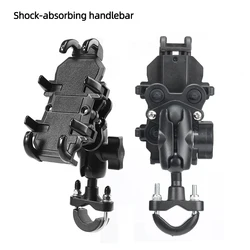 Aluminum Handlebar Phone Holder with Shock Absorber for Bikes and Motorcycles (Shock-absorbing H)