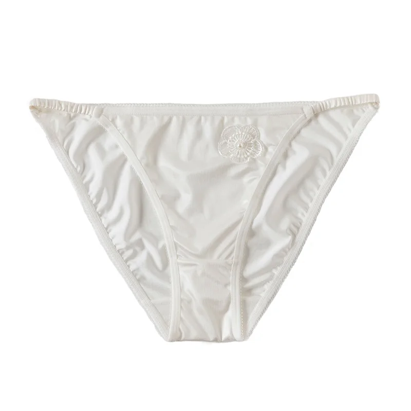 Donna Ruffles Raso Finta Seta Intimo Slip Mutande Mutandine - Foto 3