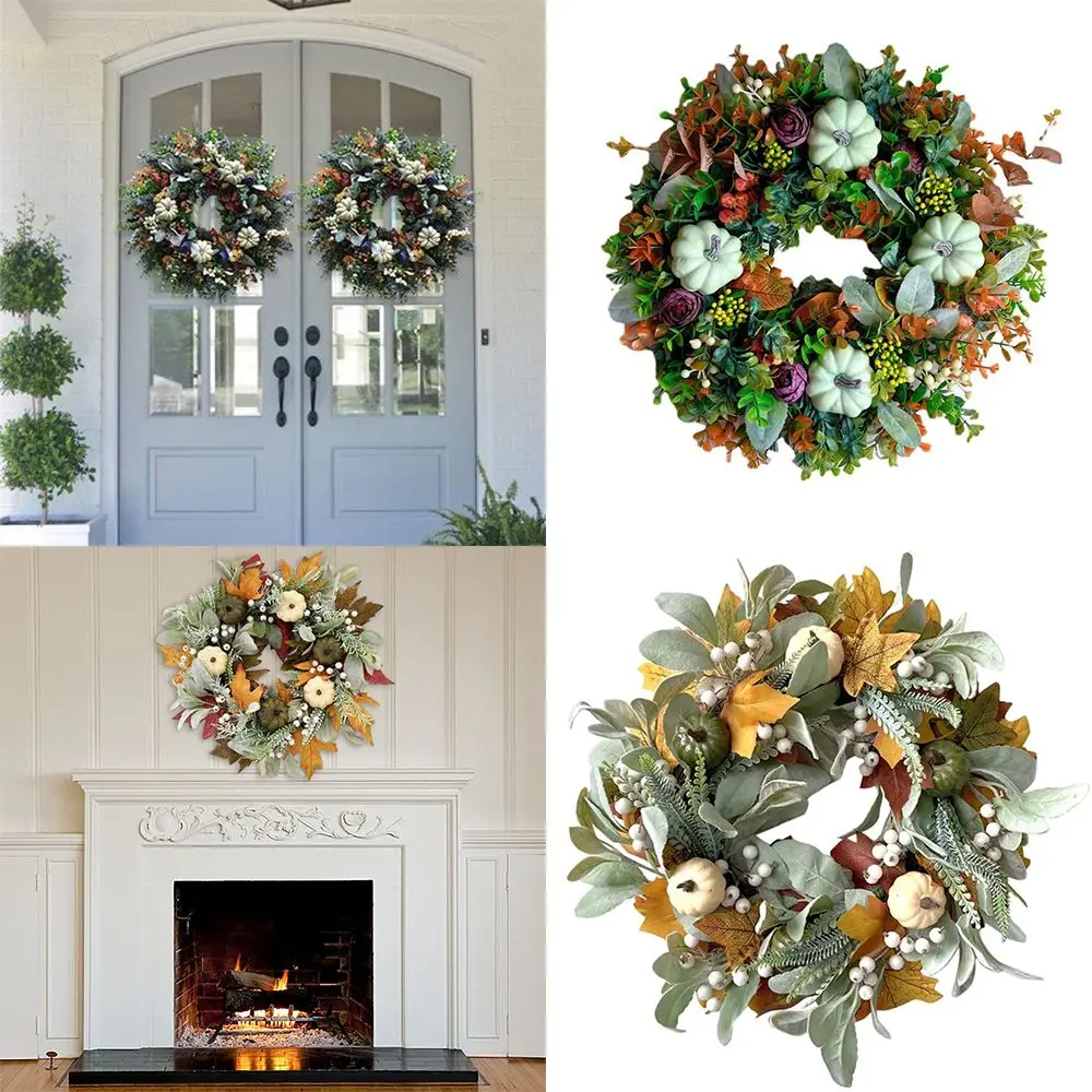 

Wreath Holiday Farmhouse Ornament Wreaths For Front Door Home Decoration Layout Props Photo Shooting