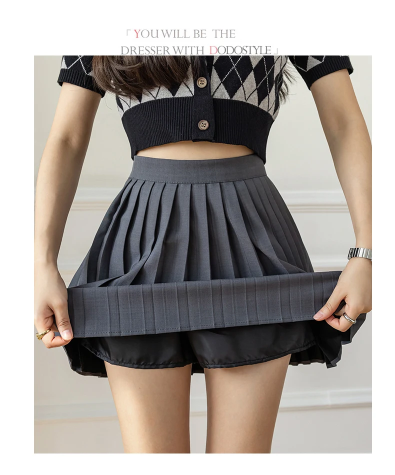 summer skirts New Preppy Style High Waist Solid Pleated Mini Skirts Women Summer Spring Korean Fashion Clothes Black A-line Skirt Womens 2022 skirts for women
