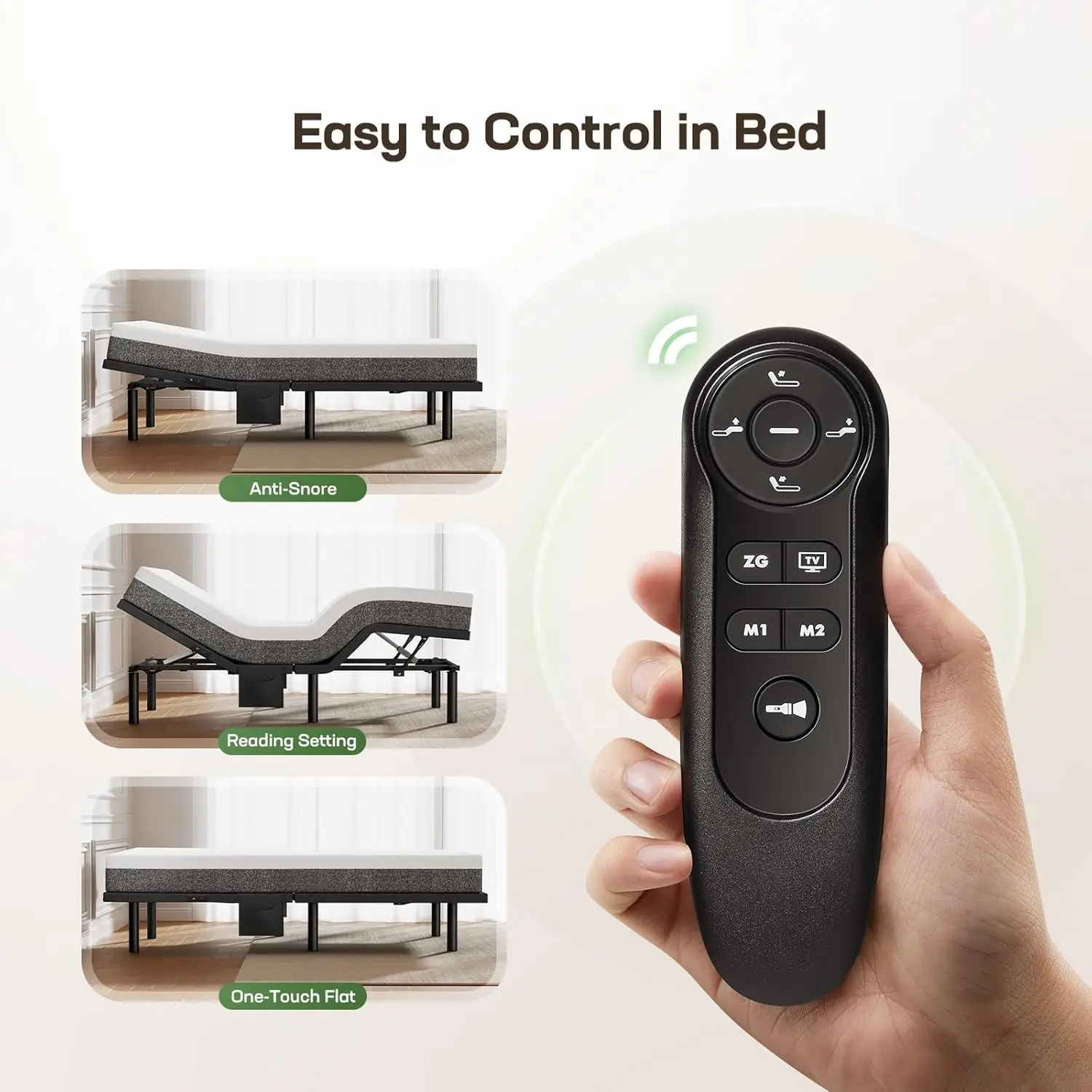 Twin XL Adjustable Bed Base Frame, 4 Ports USB A&C Adjustable Bed Base with Under-Bed Nightlight, 3 Minutes Fast Assembly