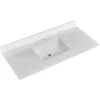 48 Inch Solid White Vanity Sink Top, Engineered Stone Vanity Top,8 Inch Widespread Faucet Hole with Backsplash Countertops 3