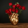 Anatomical Heart Shape Flower Vase Resin Valentine Gift Containrs Sculpture Desktop Plant Pot Home Decor Table Ornament Modern 2
