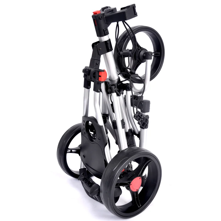 Light-weight Iron Material Frame 3 Wheels Push Pull Golf Trolley
