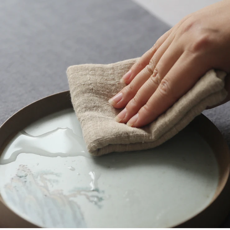 Description Picture 5 of itemCotton Linen Tea Towel Dishcloth Table Napkins Zen Tea Ceremony Mat Serving Flowers Accessories Napkin For Plate