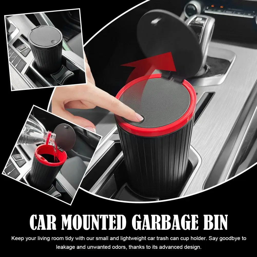 Car Trash Bin Can Mini Auto Dust Organizer Car Interior Storage Rubbish Container Bucket Box Garbage Auto Bag Accessories C4Y4