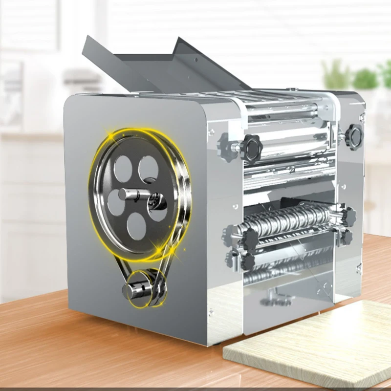 Electric Noodles Machine Stainless Steel Desktop Spaghetti Dough Press Sheeter Roller Kneading Pasta Maker