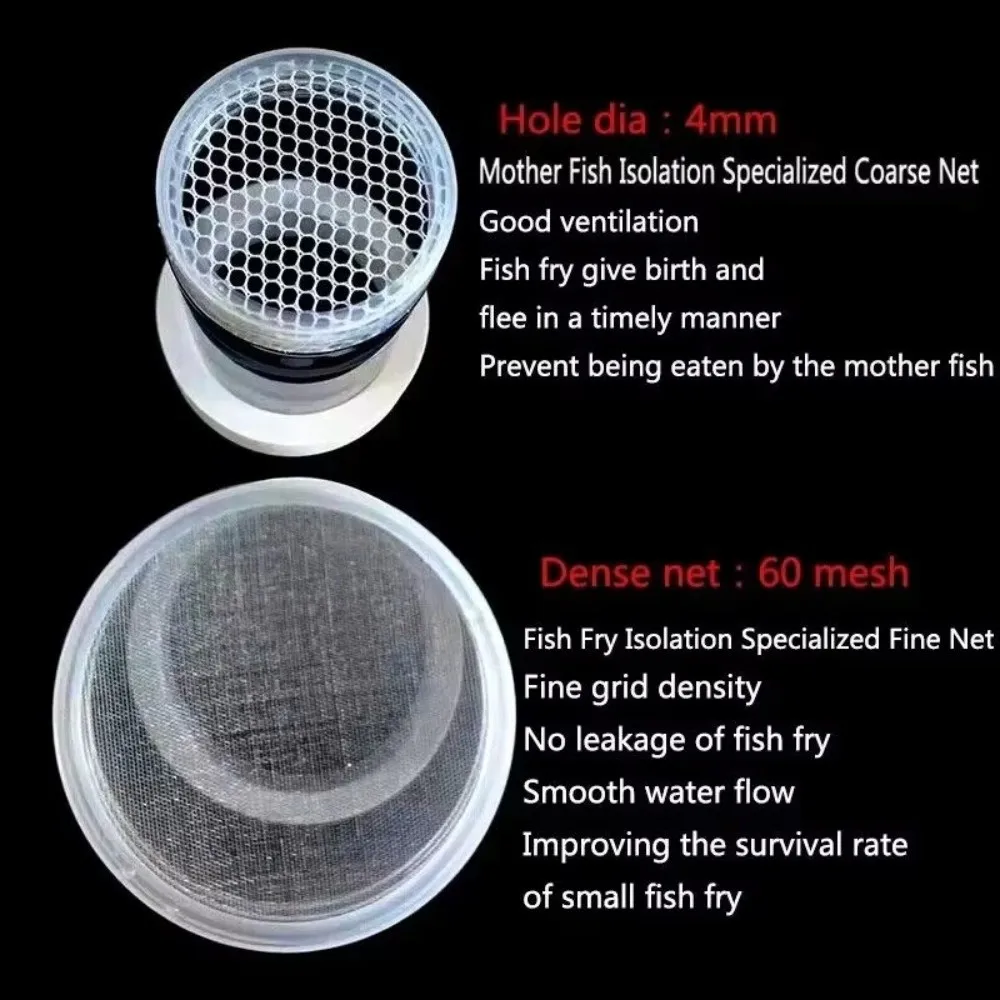 Transparente schwimmende Kunststoff-Netz-Brutkammer für Garnelen und Guppys – Abnehmbare Zuchtkammer für Aquarien – Fischzucht-Inkubator – Detail 4