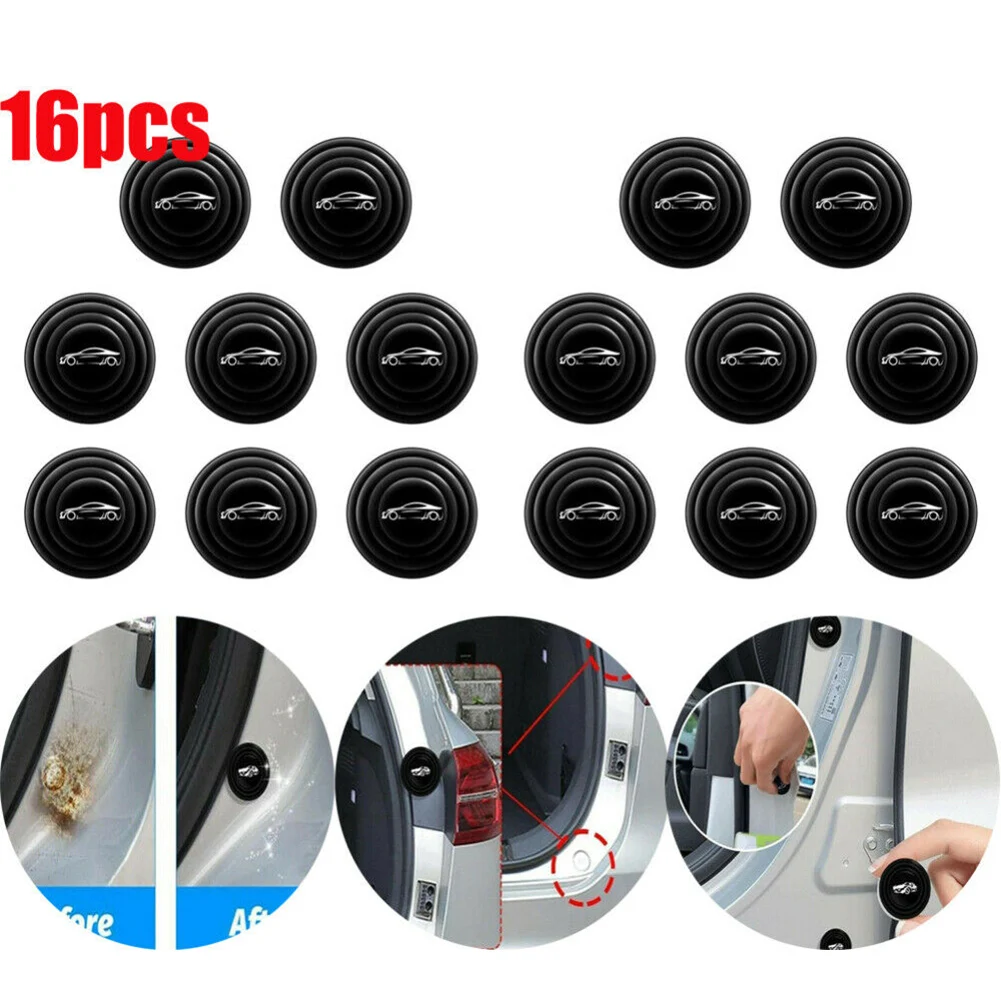 Universal 16Pcs Plastic Car Door Shock Absorber Cushion Gasket Soundproof Patch Sticker For Door Panel Clip Damping car pedal extenders