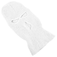 Ski Mask for Men Three Hole Wool Hat Balaclava Warm Full Face Cover 3-hole White Beanie Knit Knitting Miss 1
