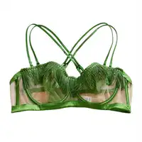 BANERDANNI Ensemble de soutien-gorge dos nu français sexy de luxe léger - Bralette minimiseur en maille transparente Lingerie en dentelle ultra-mince Vente en stock limitée 6