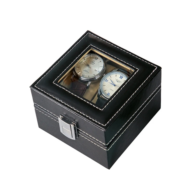 Watch Box Display for Case Jewelry with Glass Top 2/3/4/5 Slot for Men