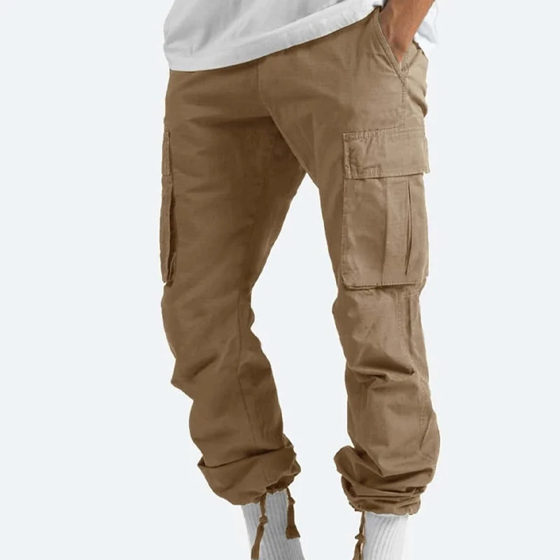 Spring Summer New Solid Color Youth Straight Pants Man Casual Loose Pocket Patchwork Drawstring Street Y2K All-match Trousers