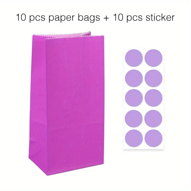 Vibrant Assorted Stand-Up Favor Bags with Stickers - Ideal