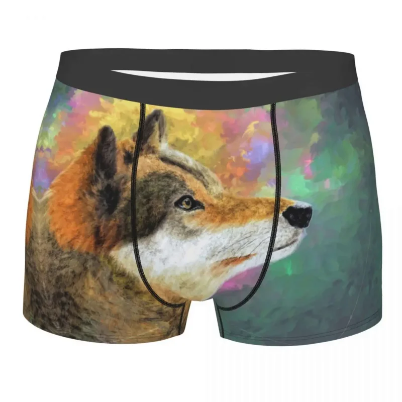 

Abstract Wolf Painting Animal Arts Underpants Breathbale Panties Male Underwear Print Shorts Boxer Briefs