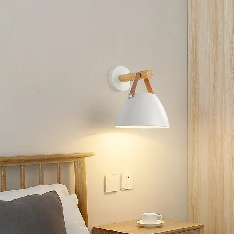 

Nordic LED Aisle Wall Lamp Wood Creative Lighting Fixture Guest Room Balcony Staircase Sconce Bedroom Bedside Decor Light