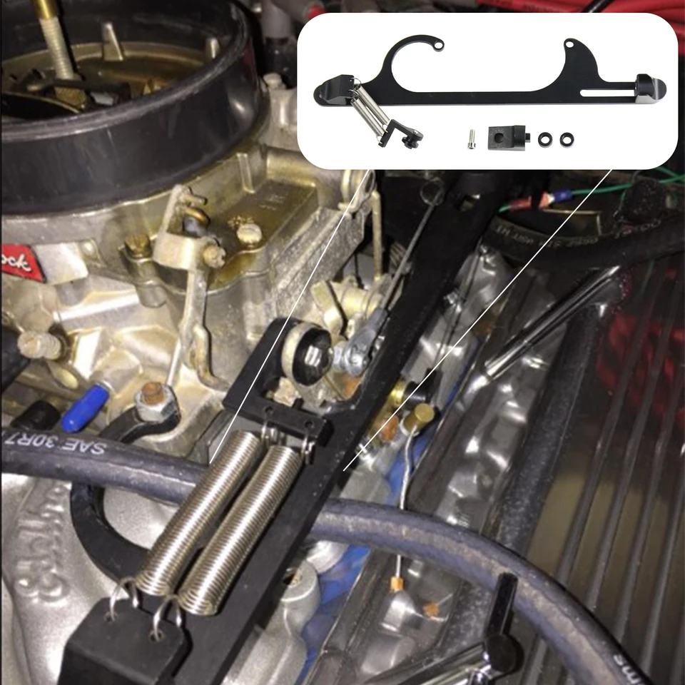 Red Throttle Cable Carb Bracket Carburetor 307 350 SBC Fit For 4160 4150 - Foto 5