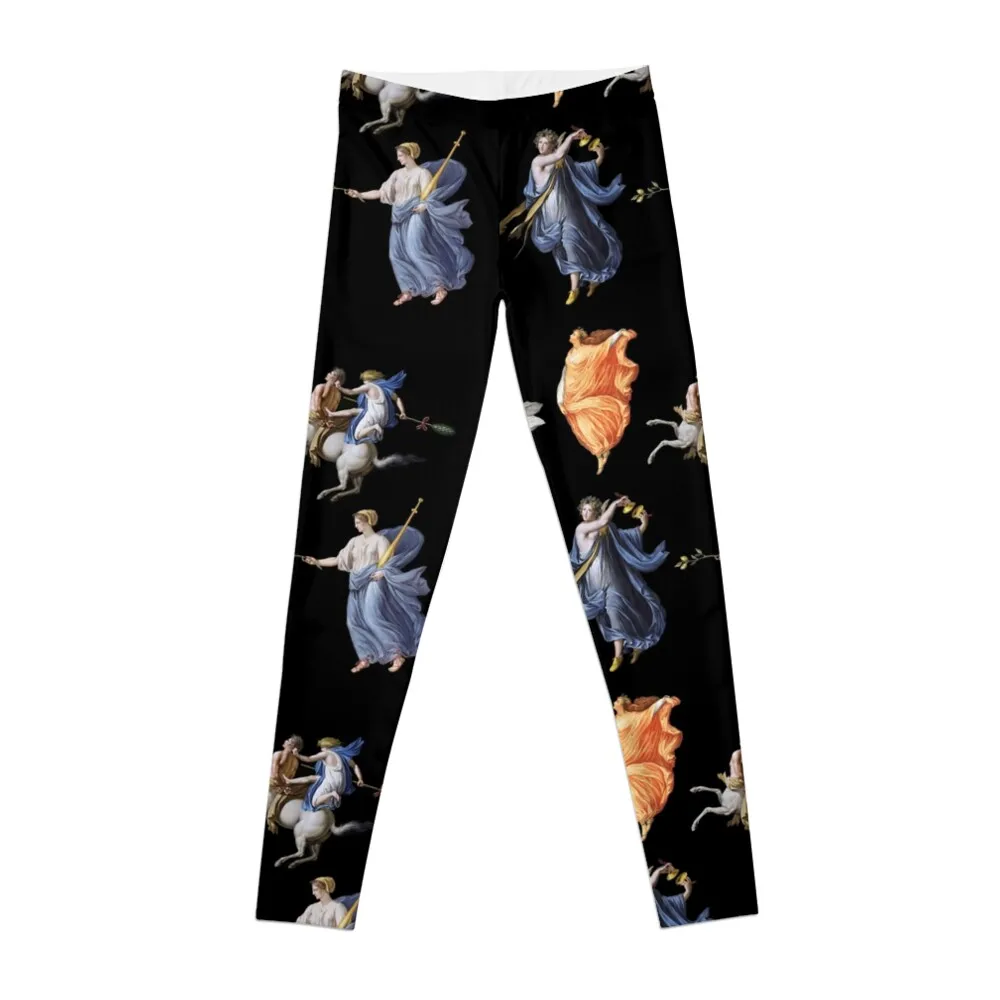 

DANCING MAENADSAND CENTAUR ANTIQUE ROMAN MURAL PAINTINGS IN BLACK Leggings workout shorts Sports pants for Women