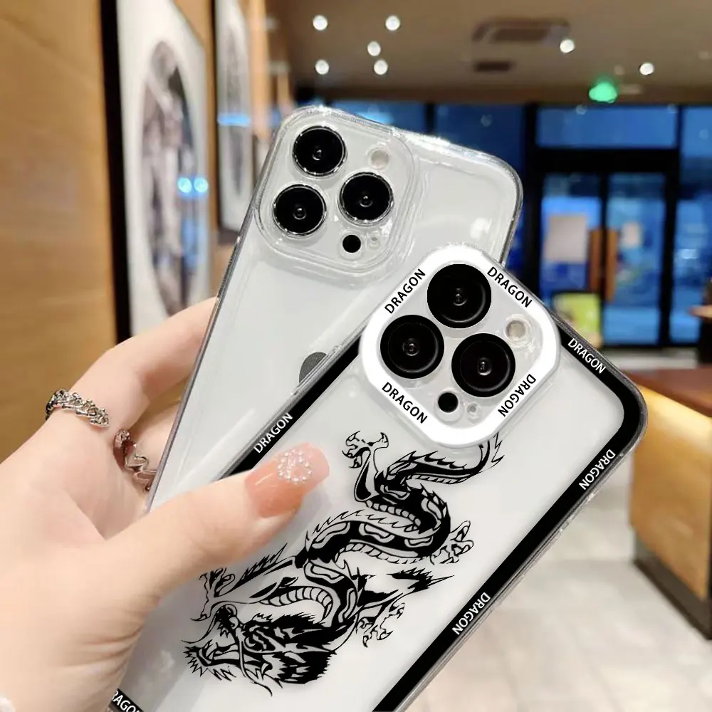 Oriental Dragon Clear Phone Case Cover