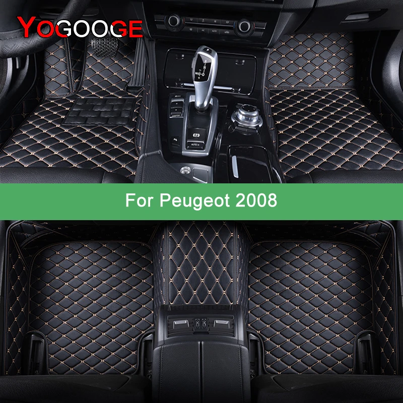 

YOGOOGE Custom Car Floor Mats For Peugeot 2008 2013-2023 Auto Carpets Foot Coche Accessorie