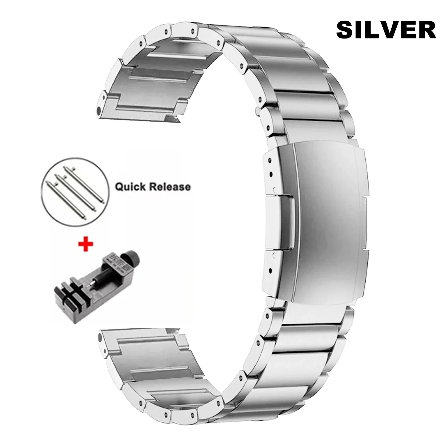 Premium Titanium Metal Band Strap for Smartwatches, Adjustable Bracelet for Men and Women