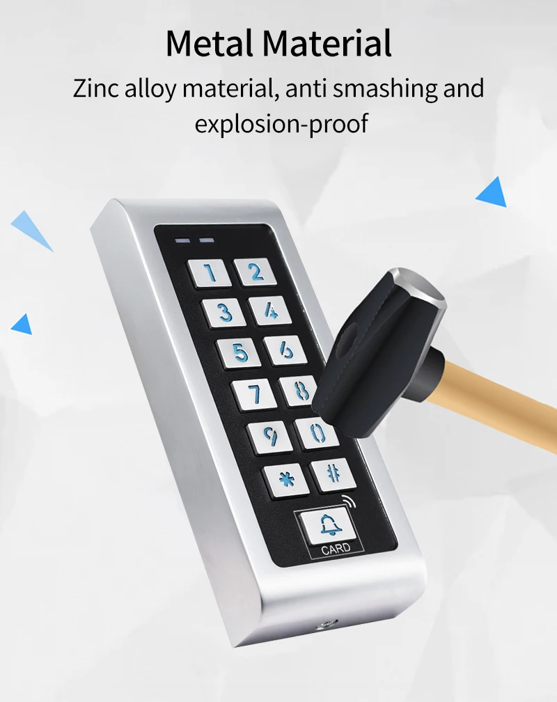 Tuya Wifi Metal Case Access Control Keypad Backlight Anti-Vandal Temporary Passw